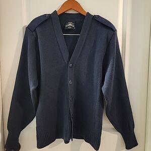 MILITARY EQUIPMENT Mehlin Estey 40R USAF Wool Acrylic Bl Knit Cardigan Sweater